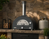 Countertop Hybrid Gas & Wood Oven in Black