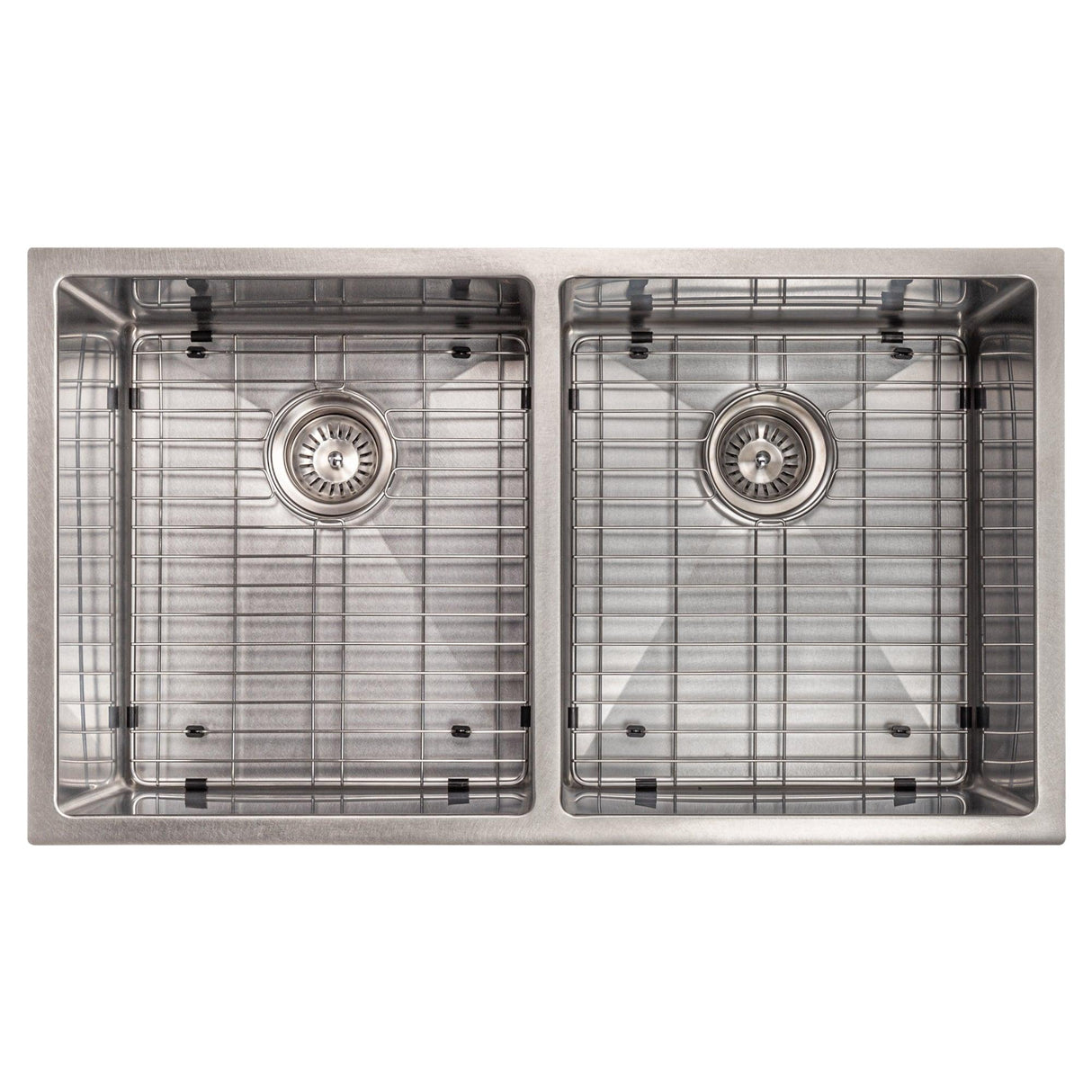 ZLINE 33 in. Anton Undermount Double Bowl Satin Stainless Steel Kitchen Sink with Bottom Grid (SR50D-33S)