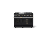 48"W. Dual Fuel Range (Burner: 6g, Finish: Onyx, Trim: Polished Chrome, Fuel: Propane)