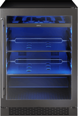 Presrv Bev Cooler, 24in UC, Blk SS+Gls, Rvs Dr, 1Z