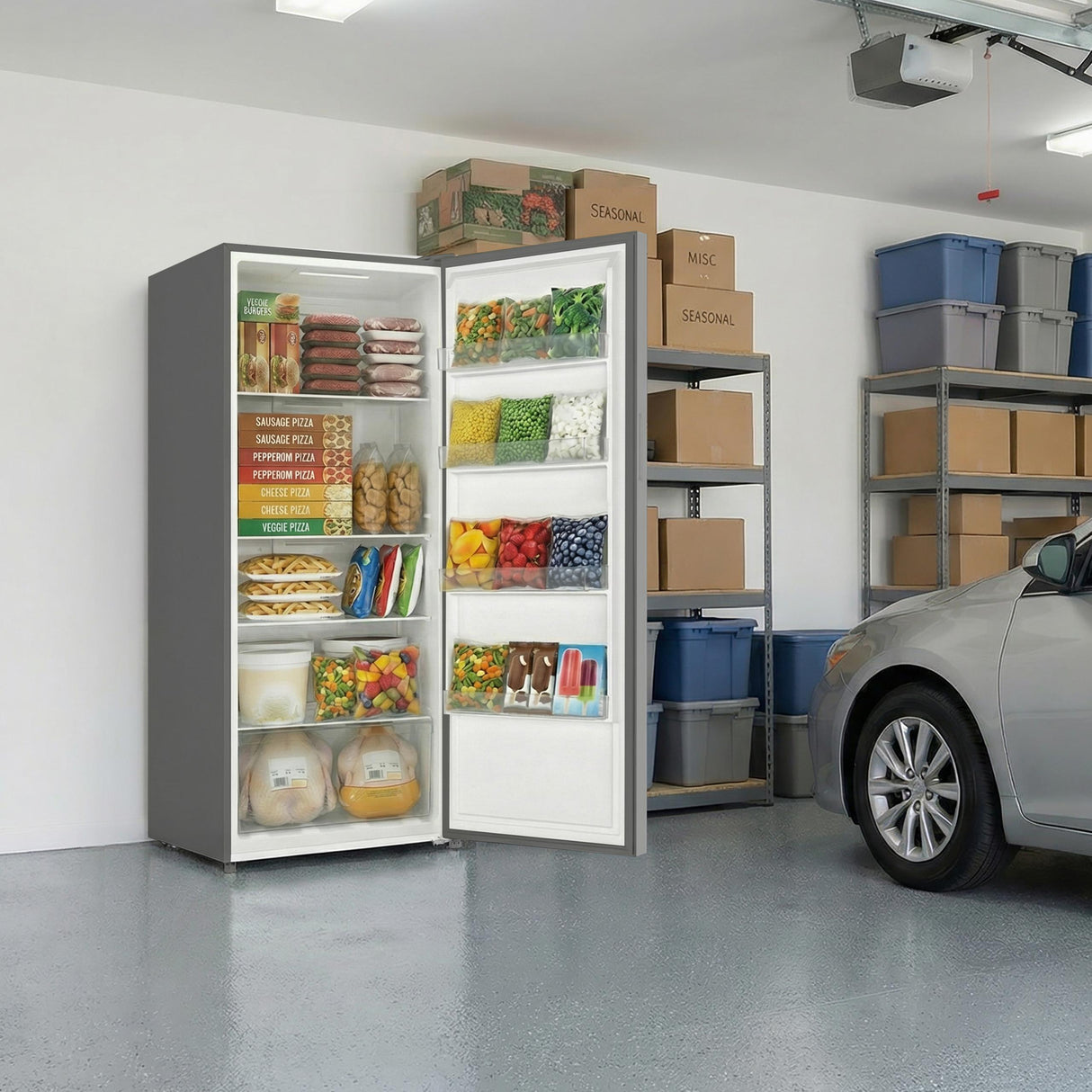 Avanti MaxxSpace Insulation™ Technology Garage-Ready Frost-Free Convertible Upright Freezer, 23 cu. ft., ENERGY STAR, Stainless Steel Look (AV230VFLJM0SS)