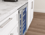 Presrv Pro Wine Cooler, 24in Under Cabinet, SS+Glass, Reverse Door, 2 Zone