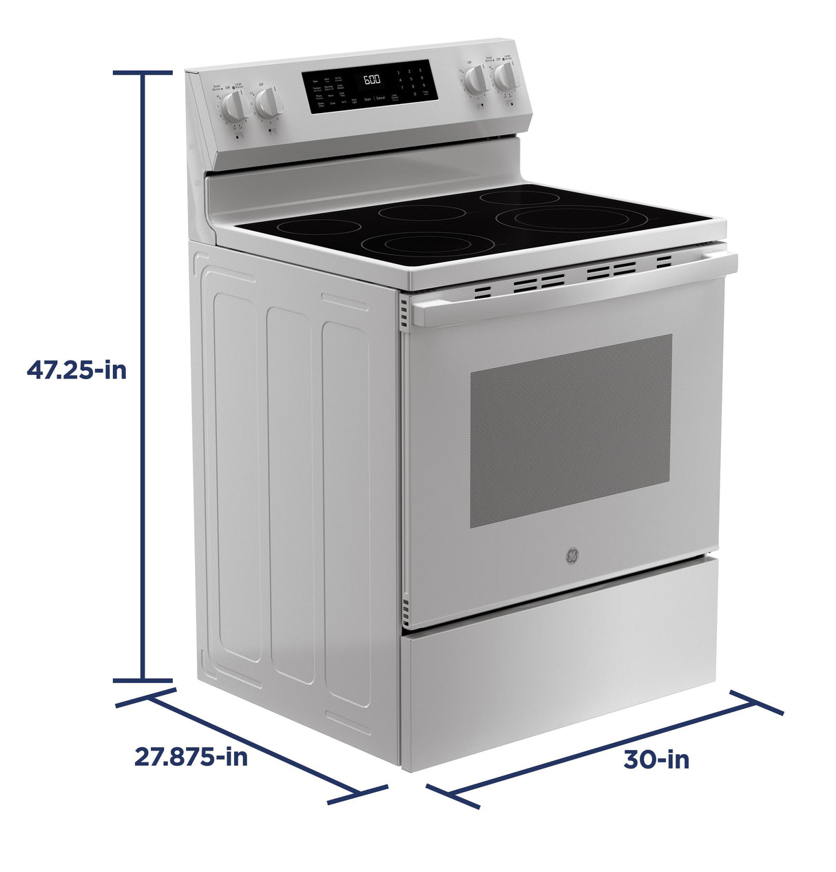 GE® ENERGY STAR® 30" Free-Standing Electric Convection Range with No Preheat Air Fry and EasyWash™ Oven Tray