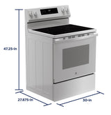 GE® ENERGY STAR® 30" Free-Standing Electric Convection Range with No Preheat Air Fry and EasyWash™ Oven Tray