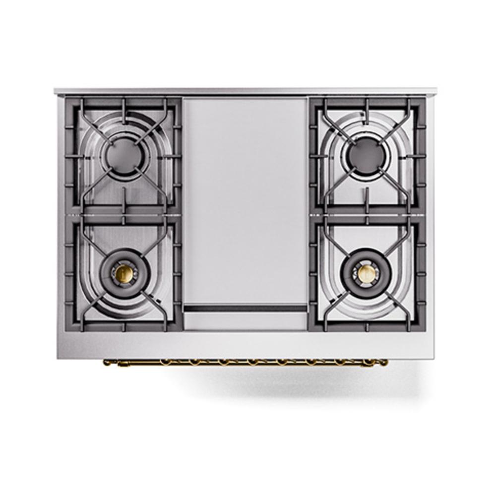 ILVE UN36FNMPBUG Nostalgie II Noblesse 36 inch Dual Fuel Range (Natural Gas, Triple Glass Door, Burgundy, Brass)