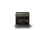 36"W. Sealed Burner Gas Range (Burner: 6b, Finish: Martini, Trim: Brushed Brass, Fuel: Propane)