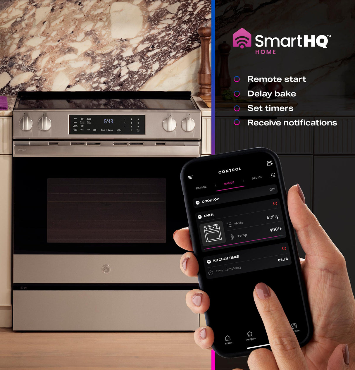 GE Profile™ ENERGY STAR® 30" Smart Slide-In Induction and Convection Range with No Preheat Air Fry and EasyWash™ Oven Tray