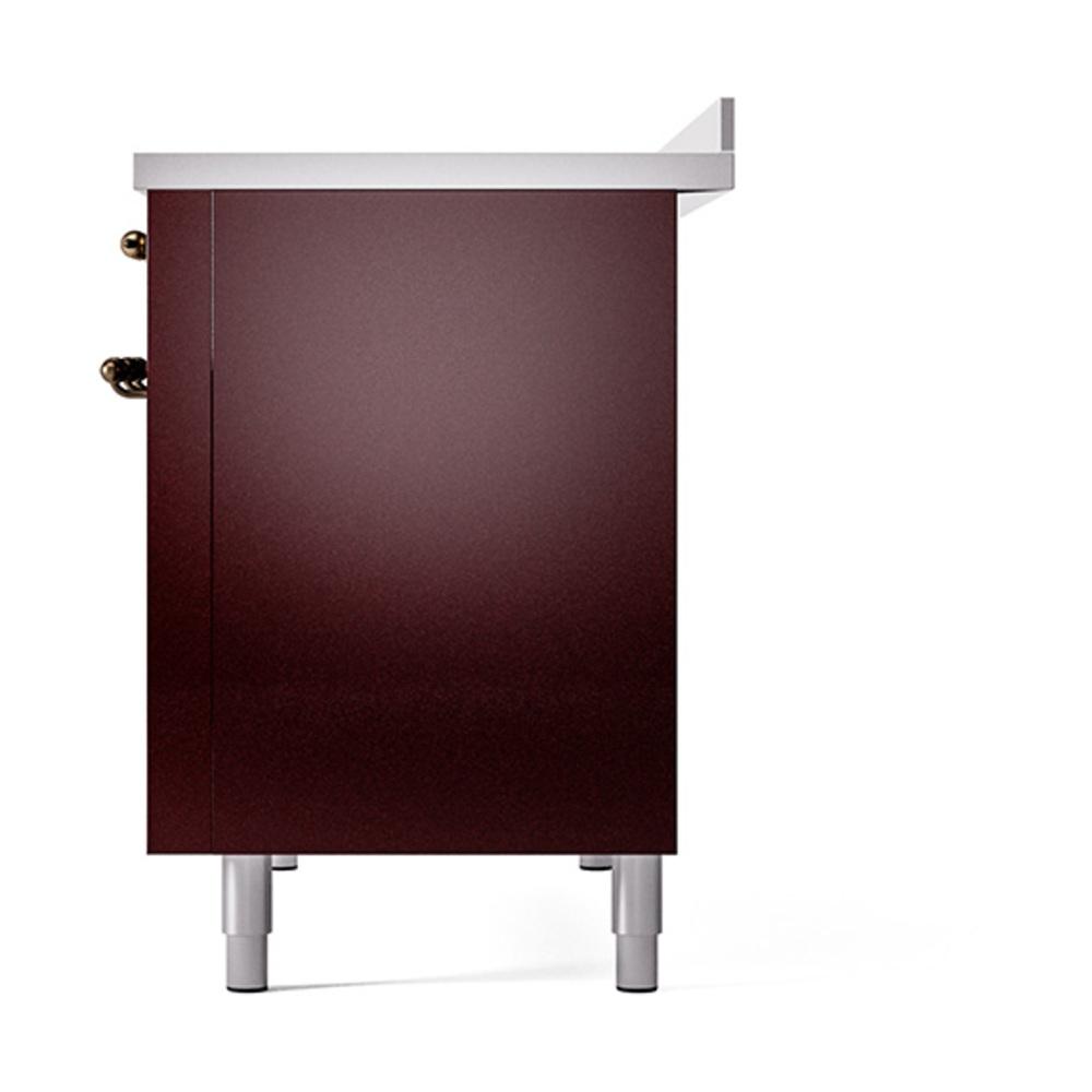 ILVE UNI486QNMPBUB Nostalgie II Noblesse 48 inch Induction Range (Solid Door, Burgundy, Burnished)