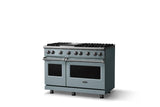 48"W. Sealed Burner Gas Range (Burner: 6g, Finish: November Sky, Trim: Polished Chrome, Fuel: Natural Gas)