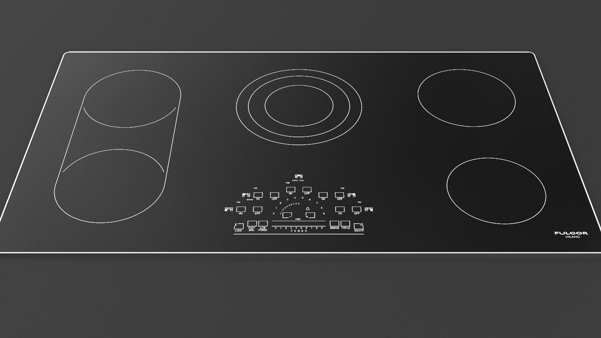 36" RADIANT COOKTOP WITH BRUSHED ALUMINUM TRIM