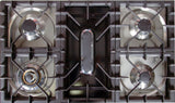 Nostalgie 40 Inch Dual Fuel Liquid Propane Freestanding Range in Stainless Steel with Brass Trim