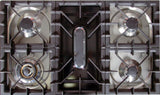 Nostalgie 40 Inch Dual Fuel Liquid Propane Freestanding Range in Stainless Steel with Brass Trim