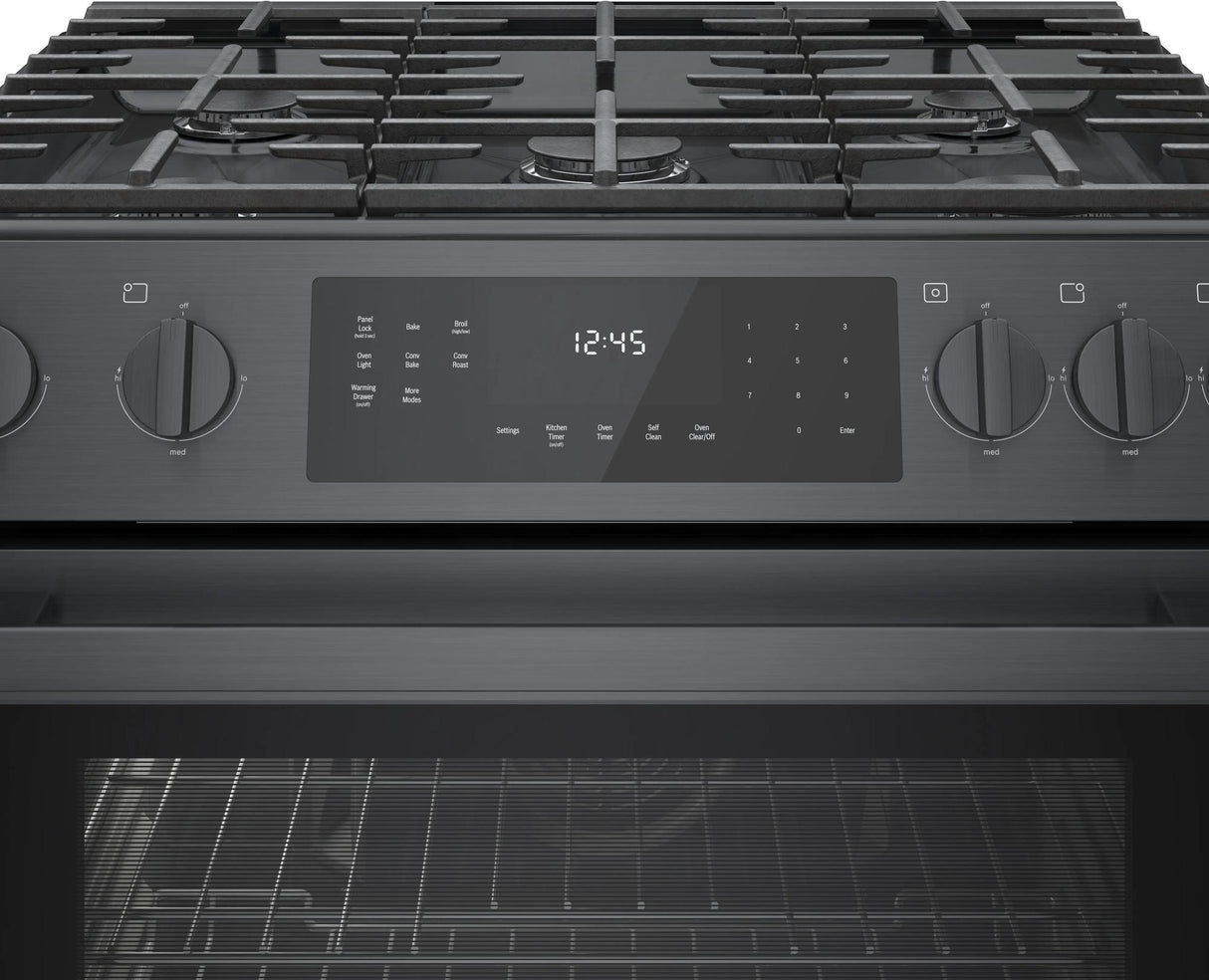 800 Series Gas Slide-in Range 30" Black Stainless Steel