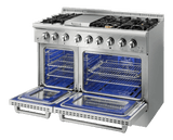 Thor Kitchen 48 Inch Professional Dual Fuel Range In Stainless Steel - Hrd4803ulp