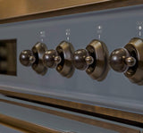 Majestic II 30 Inch Dual Fuel Natural Gas Freestanding Range in Blue Grey with Bronze Trim