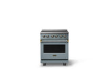 30"W. Induction Range (Finish: November Sky, Trim: Brushed Brass)