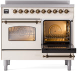 Nostalgie II 40 Inch Electric Freestanding Range in Antique White with Bronze Trim