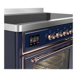 ILVE UMIB48NR3MBP Majestic III 48 inch Induction Range with 6 Elements, 5.02 cu. ft. Total Oven Capacity (Triple Glass Door, Midnight Blue, Copper)