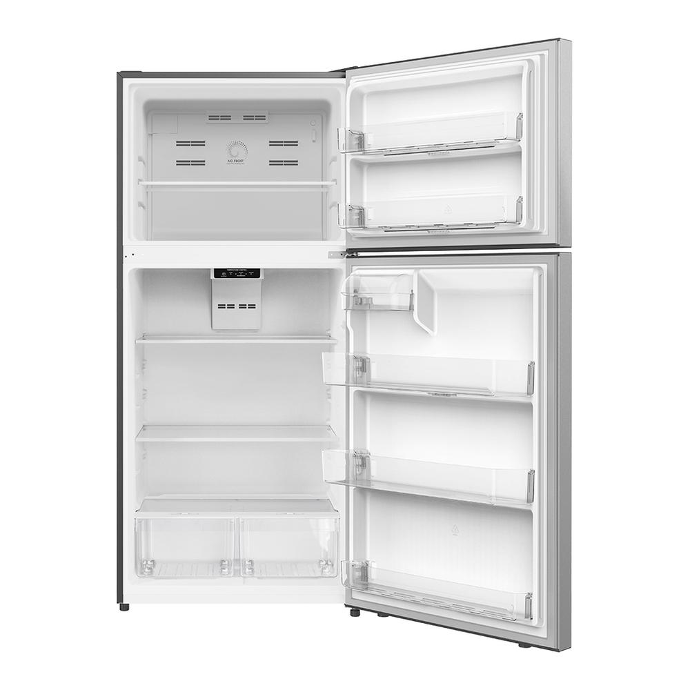 Verona VEFTF3018RSL 30 inch Top Freezer Refrigerator with 18.1 cu. ft. Total Capacity, LED Lighting, Reversible Doors, Gallon Door Storage, Recessed Handle, Energy Star (Stainless Steel Look)