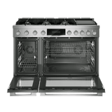 800 Series, Dual fuel freestanding range, 48'', Stainless steel