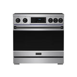 36 Inch Professional Induction Range With Tilt Panel Touch Control In Stainless Steel and Black  Gordon Ramsay Series