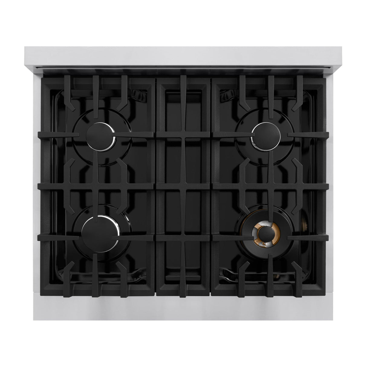 ZLINE 30 in. 4.2 cu. ft. Select Dual Fuel Range with 4 Burner Gas Cooktop and Electric Convection Oven in DuraSnow' Stainless Steel (HDRS-30)