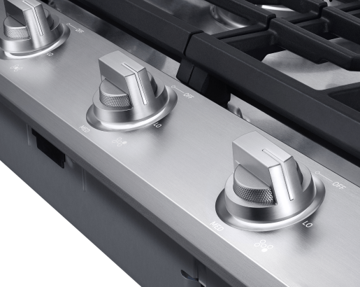 Transitional 36" Gas Cooktop, Silver Stainless Steel, Natural Gas/Liquid Propane