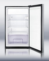20" Wide Built-in Refrigerator-freezer With A Stainless Steel Door, Horizontal Handle and Black Cabinet