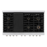 ZLINE 48 in. 6.7 cu. ft. Double Oven Gas Range in DuraSnow' Stainless Steel with 8 Brass Burners (SGRS-BR-48)