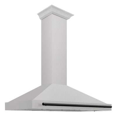 ZLINE 48 in. Autograph Edition Convertible Fingerprint Resistant DuraSnow Stainless Steel Range Hood with Champagne Bronze Handle (KB4SNZ-48-CB) [Color: Matte Black Accents]