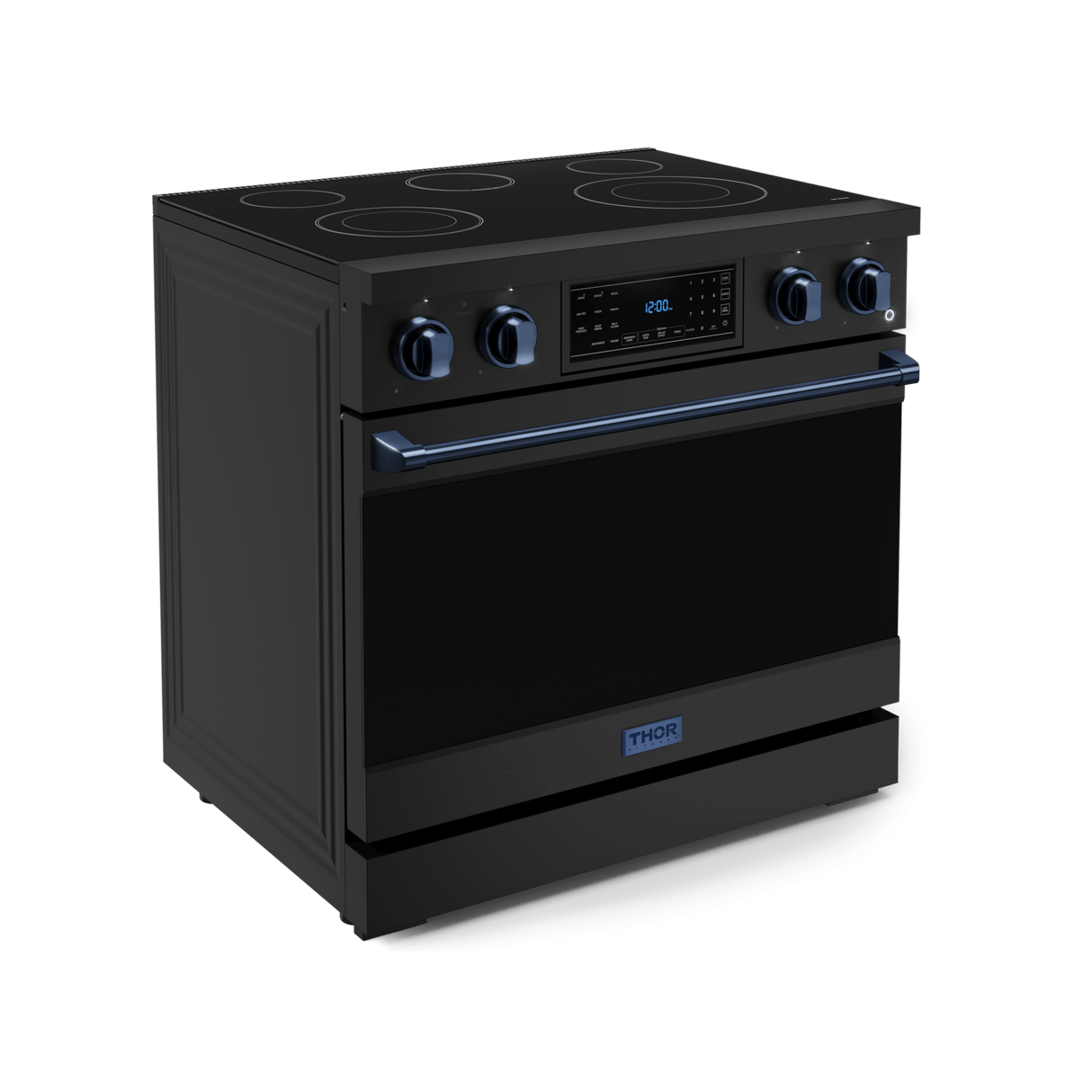 36 Inch Professional Electric Range With Tilt Panel Touch Control In Black/navy Blue  Gordon Ramsay Series