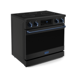 36 Inch Professional Electric Range With Tilt Panel Touch Control In Black/navy Blue  Gordon Ramsay Series