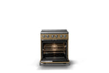 30"W. Electric Range (Finish: Golden Hour, Trim: Polished Chrome)