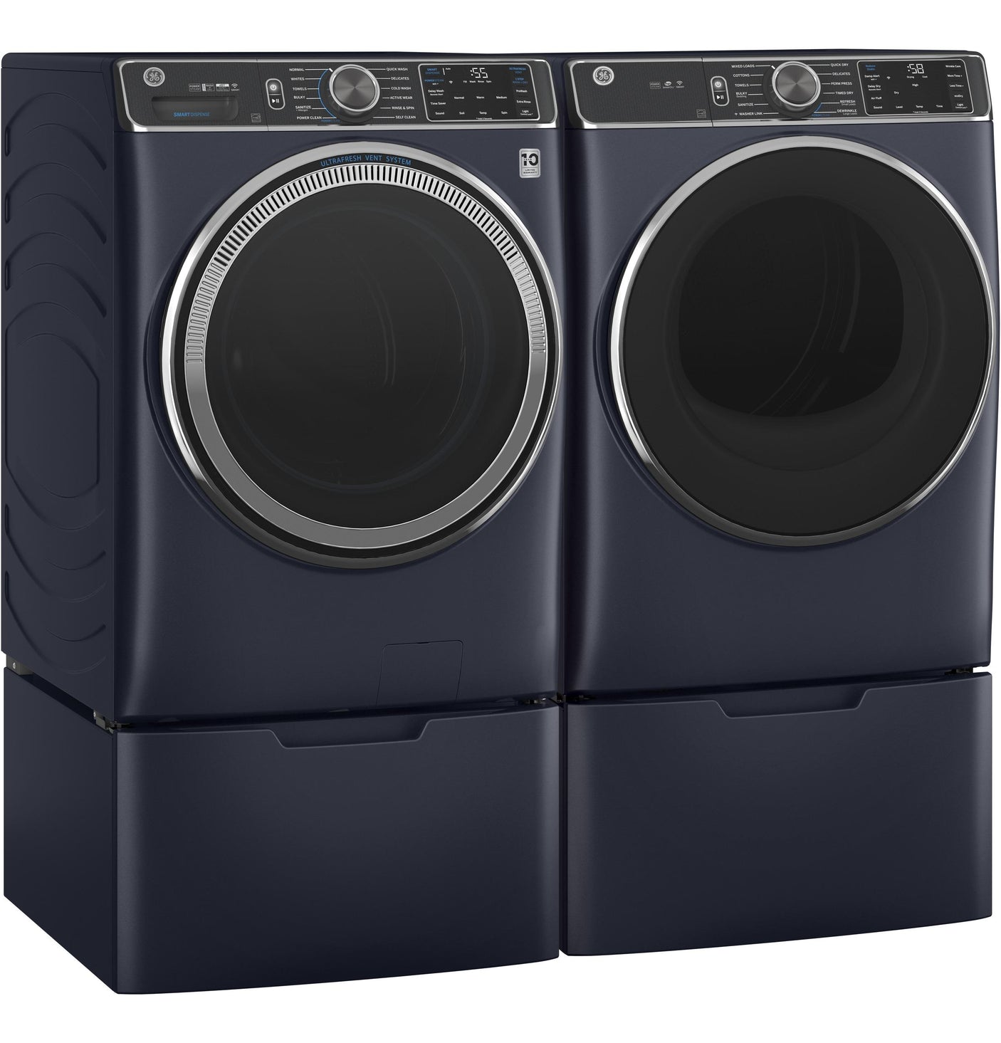 GE® 5.0 cu. ft. Capacity Smart Front Load ENERGY STAR® Steam Washer with SmartDispense™ UltraFresh Vent System with OdorBlock™ and Steam