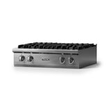 30"W. Gas Rangetop (Finish: Stainless Steel, Trim: Polished Chrome, Fuel: Propane)