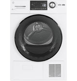 GE Energy Star 24 Inch Front Load Washer/Electric Dryer Bundle with Stacking Kit in White
