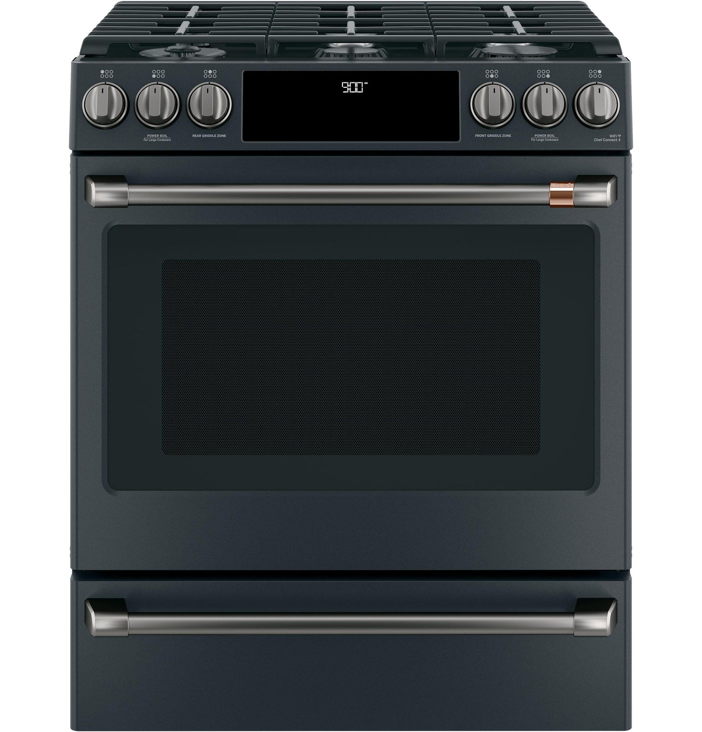 Café™ Front Control Gas Knobs and Handles - Brushed Black