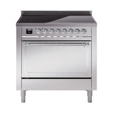 ILVE UNI366QNMPSSC Nostalgie II Noblesse 36 inch Induction Range (Solid Door, Stainless Steel, Chrome)