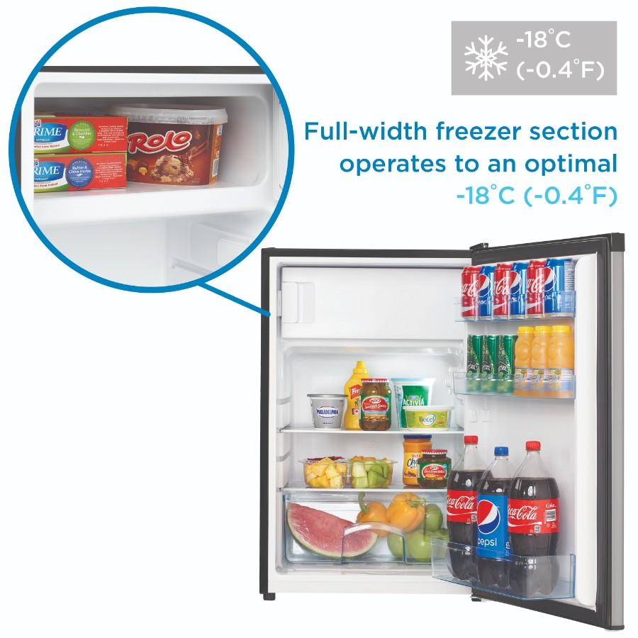 Danby 4.5 cu. ft. Compact Fridge with True Freezer in Stainless Steel Look