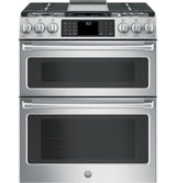 GE Cafe™ Series 30" Slide-In Front Control Gas Double Oven with Convection Range