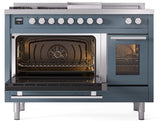 Professional Plus II 48 Inch Dual Fuel Liquid Propane Freestanding Range in Blue Grey with Trim