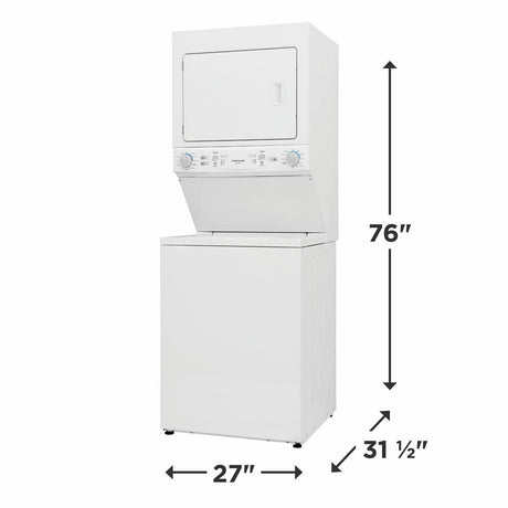 Electric Long Vent Stacked Laundry Center - 3.9 Cu. Ft Washer and 5.5 Cu. Ft. Dryer