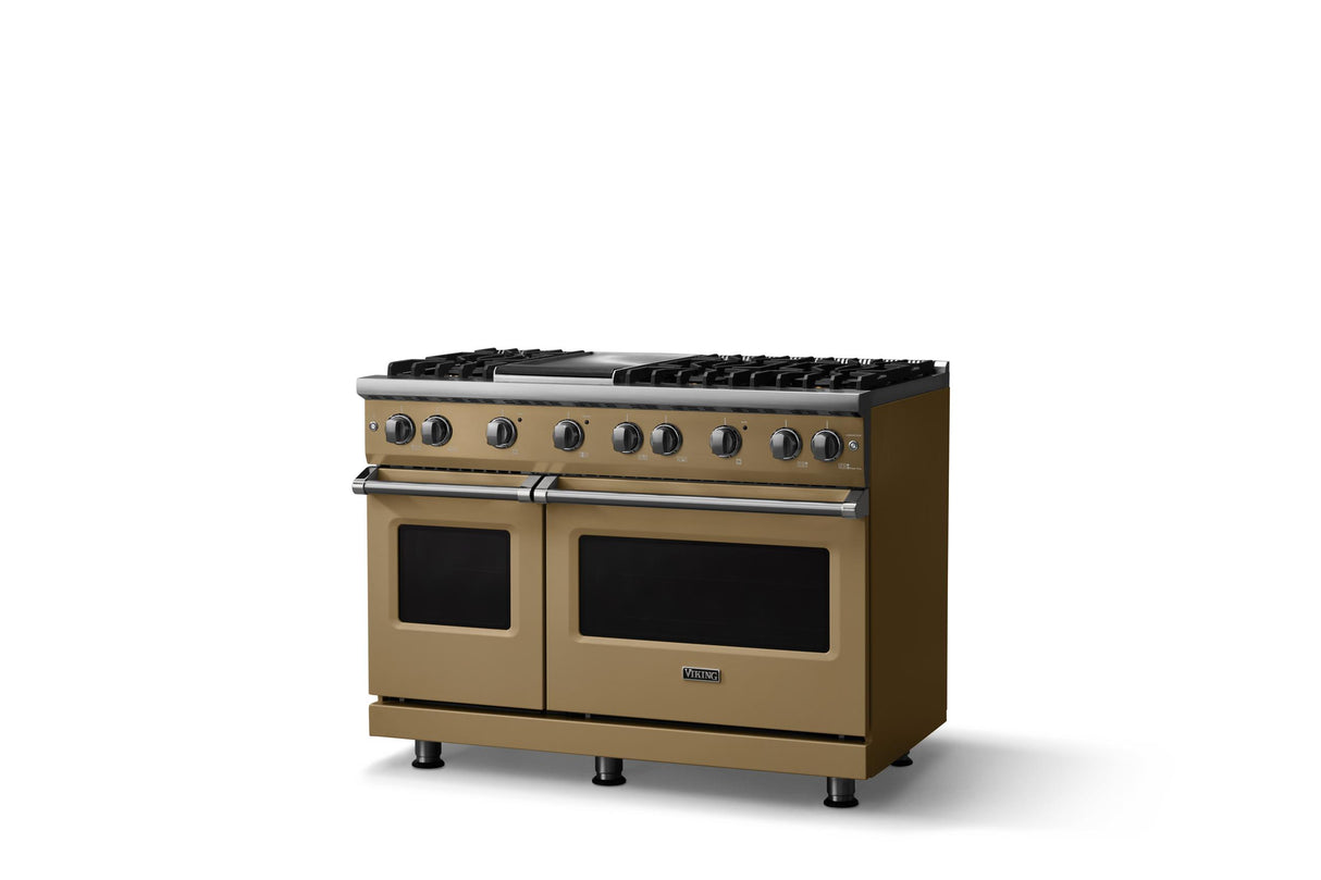 48"W. Sealed Burner Gas Range (Burner: 6g, Finish: Golden Hour, Trim: Polished Chrome, Fuel: Natural Gas)
