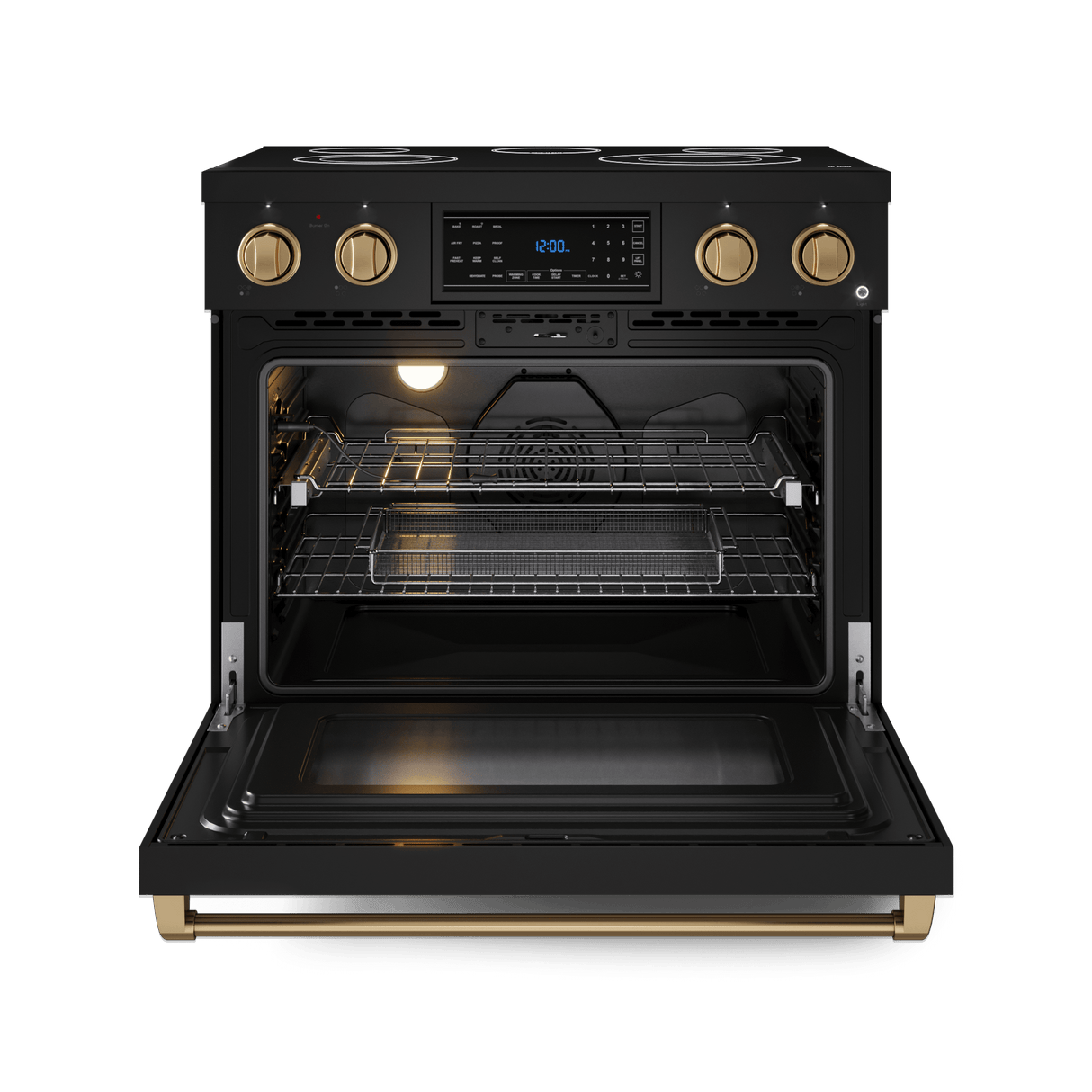 36 Inch Professional Electric Range With Tilt Panel Touch Control In Black/bronze  Gordon Ramsay Series