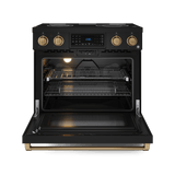 36 Inch Professional Electric Range With Tilt Panel Touch Control In Black/bronze  Gordon Ramsay Series
