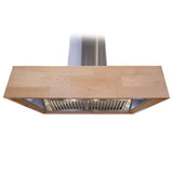 ZLINE 36" Remote Blower Designer Series Wooden Island Mount Range Hood in Butcher Block (681iM-RS-400) [Size: 36 Inch]