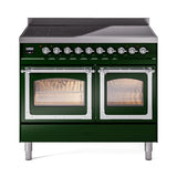 ILVE UNDI406NMPEGC Nostalgie II Noblesse 40 inch Induction Range (Triple Glass Door, Emerald Green, Chrome)