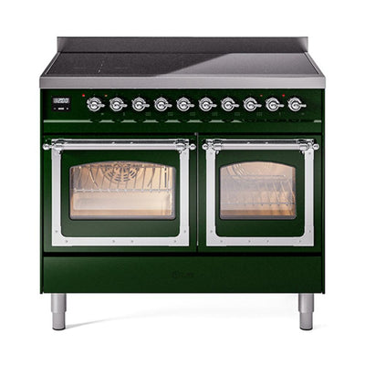 ILVE UNDI406NMPEGC Nostalgie II Noblesse 40 inch Induction Range (Triple Glass Door, Emerald Green, Chrome)
