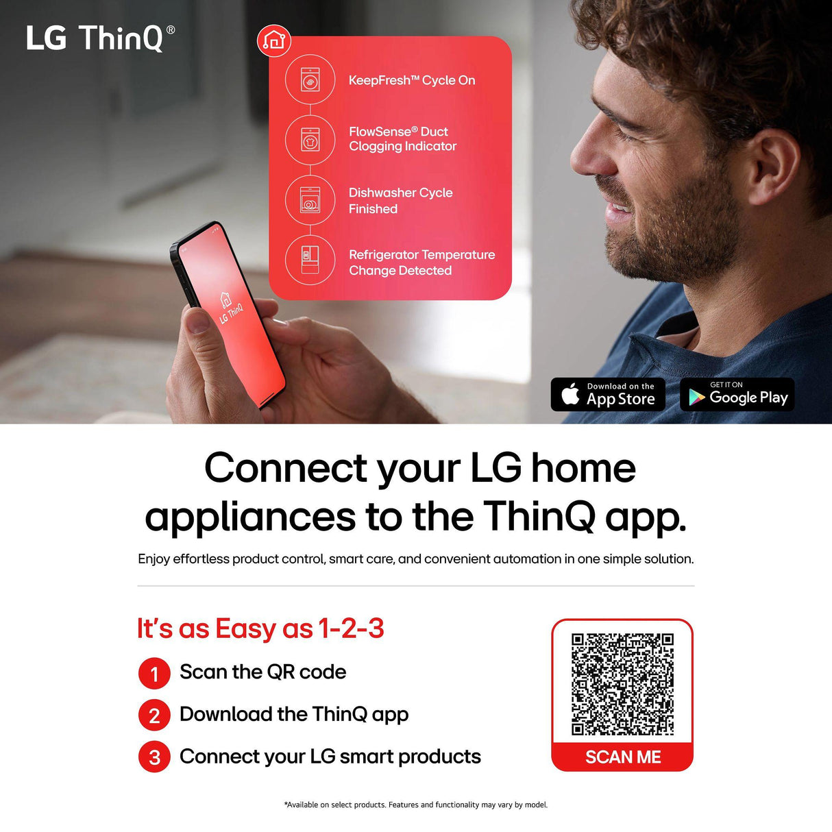 Ventless Washer/Dryer Combo LG WashCombo™ All-in-One 5.0 cu. ft. Mega Capacity with Inverter HeatPump™ Technology and Direct Drive Motor