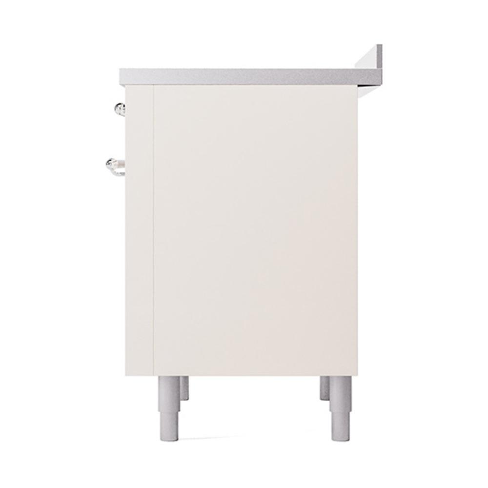 ILVE UNI366QNMPAWC Nostalgie II Noblesse 36 inch Induction Range (Solid Door, Antique White, Chrome)